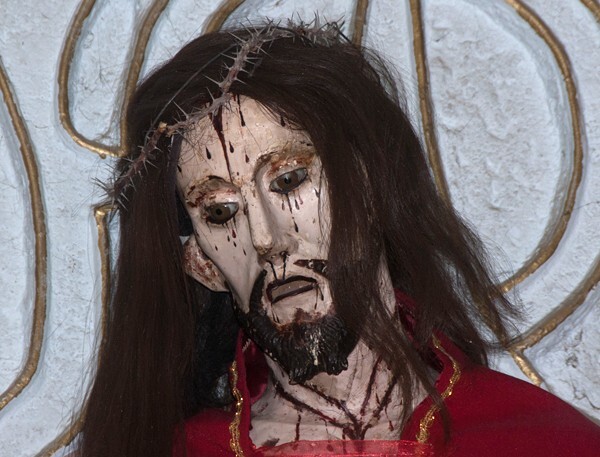 Nave sculpture, Christ Afflicted, detail - Santa María, Capilla de la Candelaria