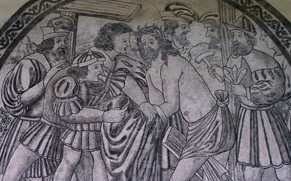Via Crucis, detail - Cloister grisaille murals
