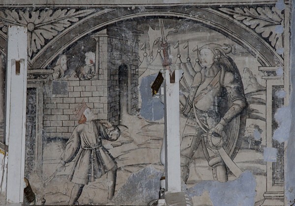 Sanctuary, S wall mural - Nave, sanctuary murals & cloister