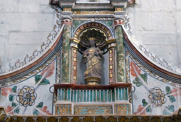 Cloister portal, detail - Nave & sotocoro altars, statuary & pulpit