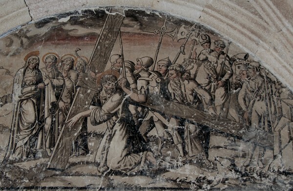 Testera lunette, mural detail - Upper cloister walk