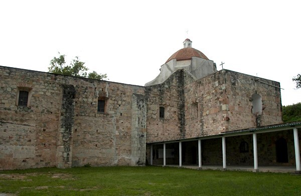 Santiago, exterior nave & dome - Tilantongo, Oaxaca