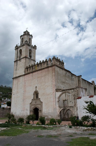 Façade - La Asunción de Nuestra Señora, façade, porciúncula portal, capilla abierta, nave & cloister