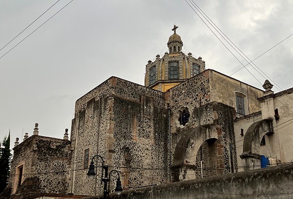 Coyoacán, D.F., San Juan Bautista, apse & dome - Coyoacán