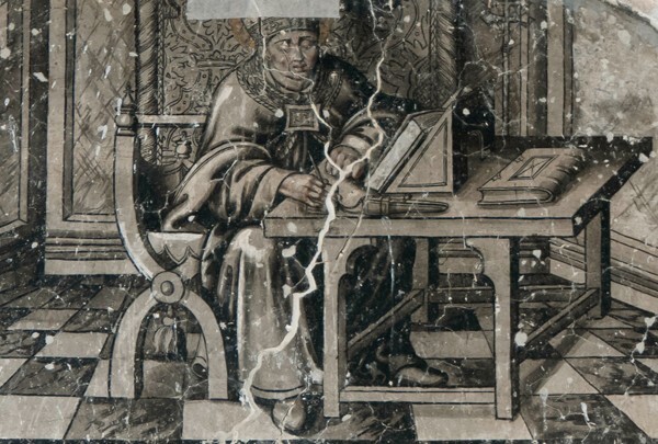 Testera lunette mural detail - Lower cloister walk