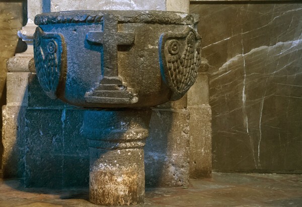 Santa Inés, baptismal font - Zacatelco, Tlaxcala
