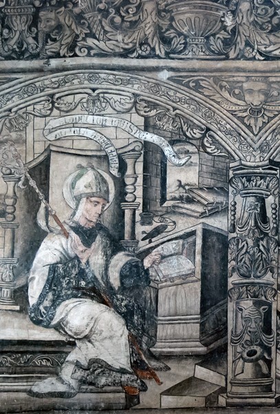 Cloister stairwell mural - San Nicolás de Tolentino, cloister & stairwell murals