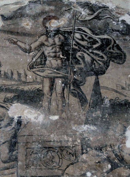 Testera lunette, mural detail - Upper cloister walk