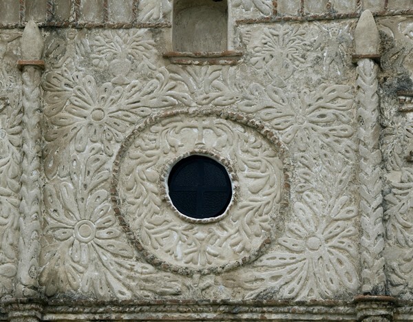 Tlayacapan, Morelos, San Martín, façade oculus - Morelos