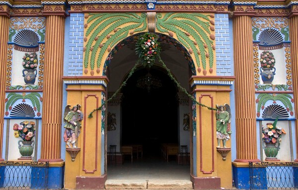 Façade portal & sculpture niches - Santa Ana, façade, atrial wall & posa chapel