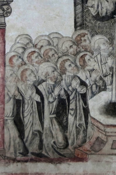 San Juan Bautista, sala de profundis mural, Resurrection detail - San Juan Bautista, nave, cloister & sala de profundis