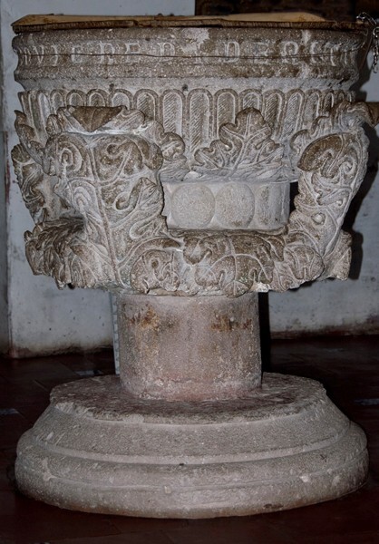 La Concepción, Capilla del Rosario, baptismal font - Zacualpan de Amilpas, Morelos