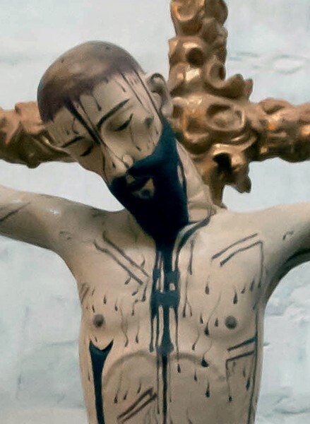 Crucifixion, detail - Nave & sotocoro altars, statuary & pulpit