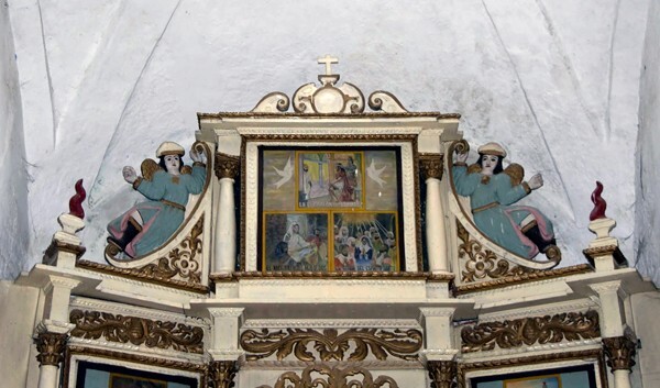 Santo Domingo, S nave, Nuestra Señora del Rosario altar, top tier - Chiapa de Corzo, Chiaapas