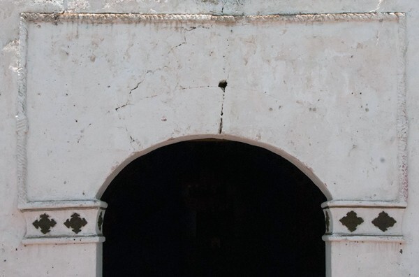 San Miguel, façade, main portal alfiz - Jaltepec, Hidalgo