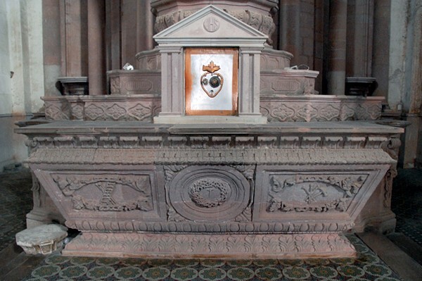 San Francisco, high altar base - Peribán, Michoacán