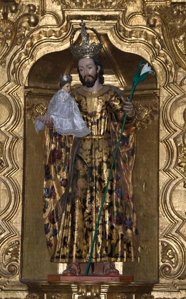 E transept, San José altar, St. Joseph, closeup - East Transept