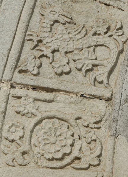 Lolotla, Hidalgo, Santa Catarina, façade, main portal archivolt, vous - Lolotla, Hidalgo