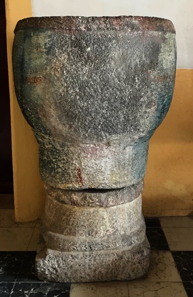 Santiago, nave baptismal font - Santiago Cuaula, Tlaxcala