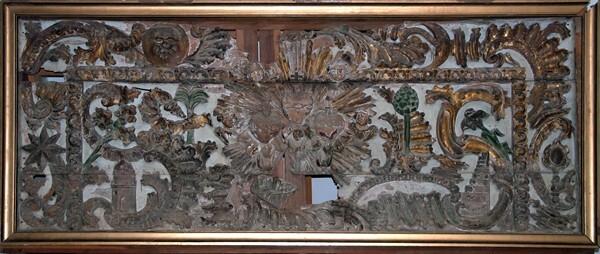 San Francisco, nave altar base - San Francisco Huehuetlán, Oaxaca