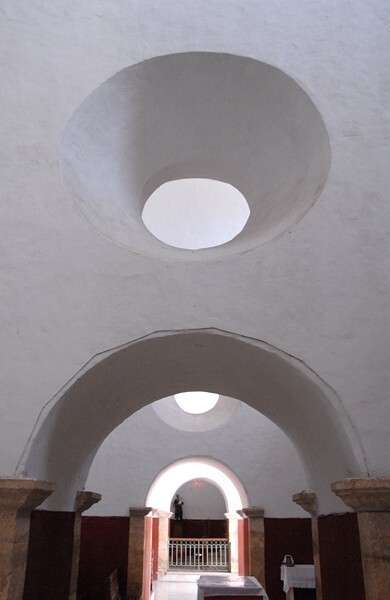 San Francisco, nave, side aisle oculus - Conkal, Yucatán