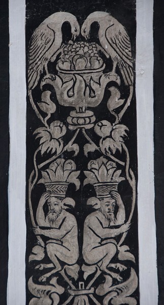 San Simón y San Judas, patio mural grotesque - Calpulalpan, Tlaxcala