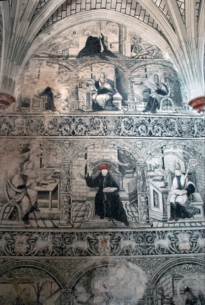 Upper, top tiers & lunette murals - West wall murals