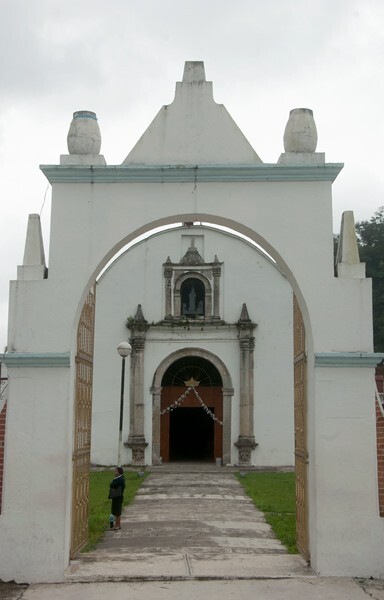 La Natividad de Nuestra Señora, façade & atrial gate - Zapotitlán de Méndez, Puebla