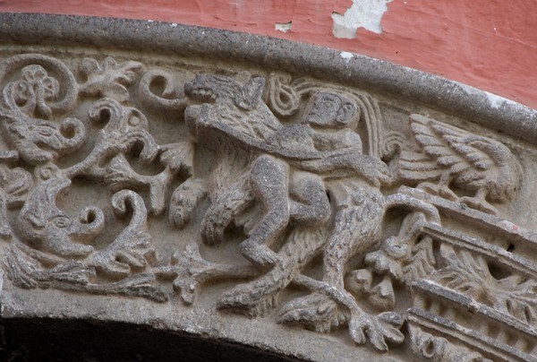 Façade portal, archivolt relief - San Francisco, façade, portería, cloister & murals