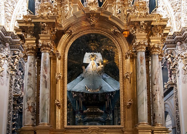 Sanctuary baldachin detail, Our Lady of the Rosary - Capilla del Rosario