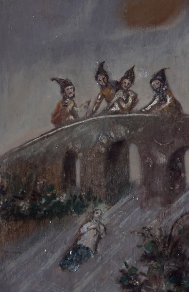 San Simón y San Judas, patio corner mural, St. John Nepomucene, detail - Calpulalpan, Tlaxcala