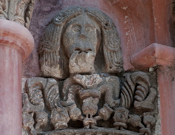 San Francisco, porciúncula door,  inner pilaster relief (right) - San Francisco