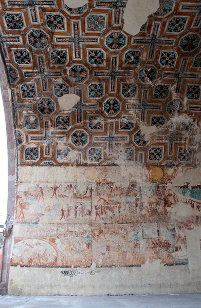 N wall murals - San Nicolás de Tolentino, capilla abierta & murals