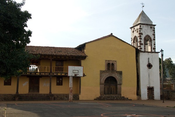 San Francisco, façade with bell-tower & rectory - Puácuaro, Michoacán