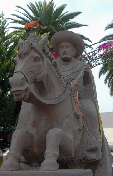 Santiago Apóstol, atrio sculpture, St. James the Moor Slayer - Tecozautla, Hidalgo