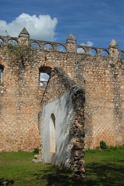 San Antonio, exterior nave wall & separate espadaña - Ticum, Yucatán