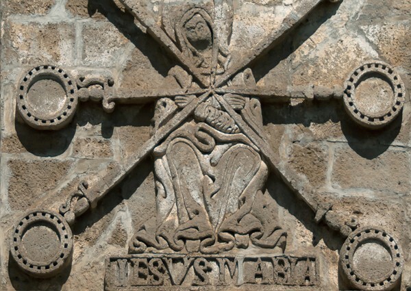 San Andrés, NE posa, E façade, Our Lady of the Seven Wounds, closeup - San Andrés, Northeast posa chapel