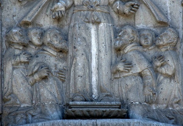 Façade, second story central relief detail, St. Philip Neri with Order - San Felipe el Viejo