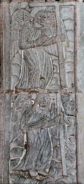 Façade portal, left jamb reliefs - Molango, Hidalgo