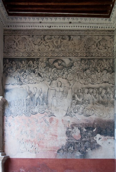 Porteria, N wall mural, Last Judgement - Santa María Magdalena, church & portería