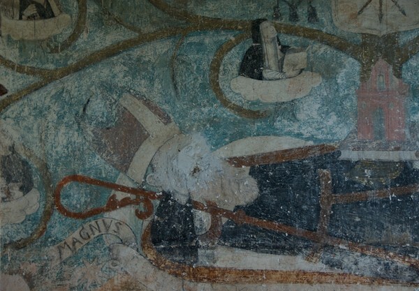 Portería mural detail, Augustinian lineage - San Mateo