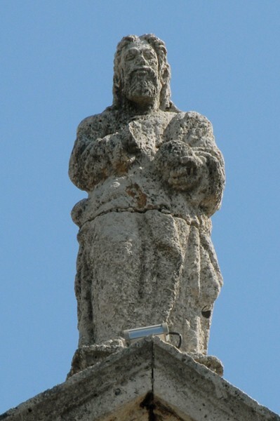 Roof sculpture, (possibly) St. John the Baptist - La Mejorada
