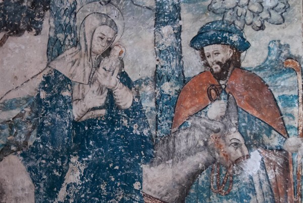Flight into Egypt, detail - Cloister murals