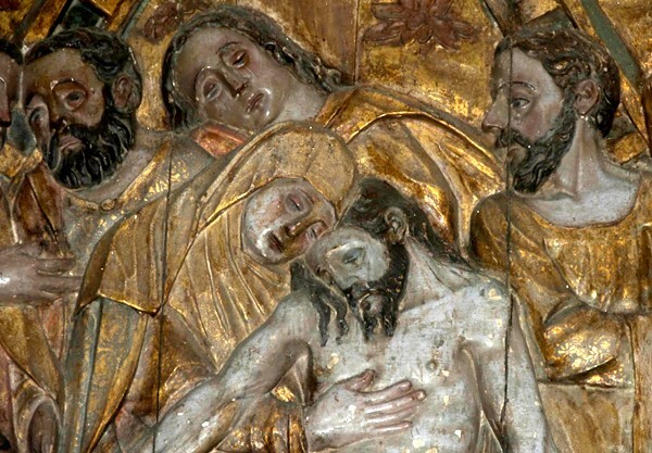 Chiapa de Corzo, Chiapas, El Calvario, Deposition closeup - Chiapas