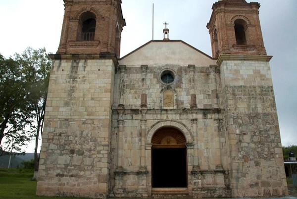 Santiago, façade & bell-towers - Tilantongo, Oaxaca
