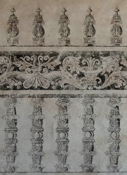 Lower cloister walk, mural detail - San Andrés, cloister with murals