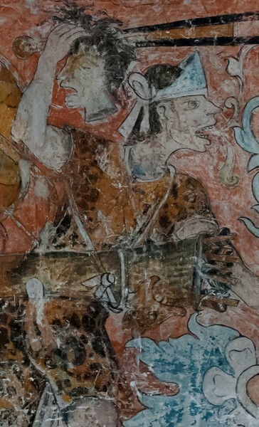 Nave mural, S wall battle scene - San Miguel Arcángel, nave, apse, & sotocoro murals