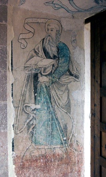Upper convento, door mural - San Nicolás de Tolentino, convento