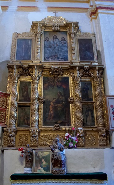 Santiago Apóstol, nave Education of the Virgin retablo - Teotongo, Oaxaca