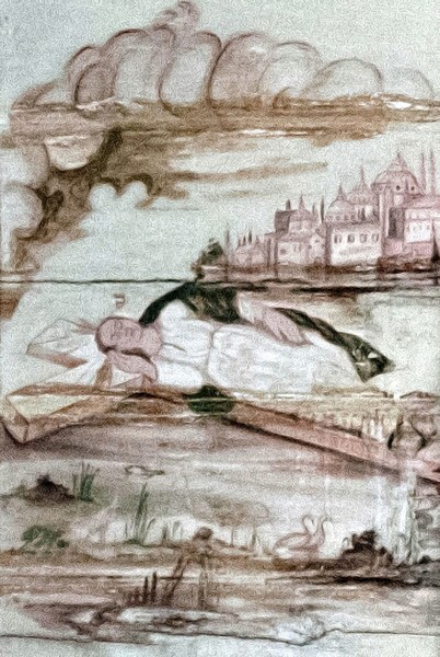 Pomacuarán, Michoacán, San Miguel Arángel, ceiling painting - St. Helena & the True Cross